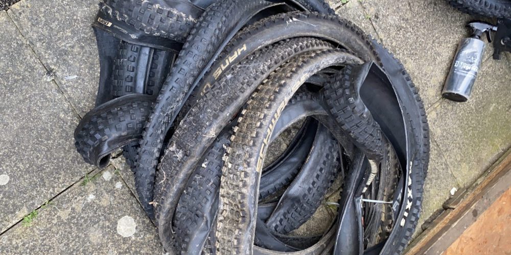 Pile of MTB Tyres - One Track Mind