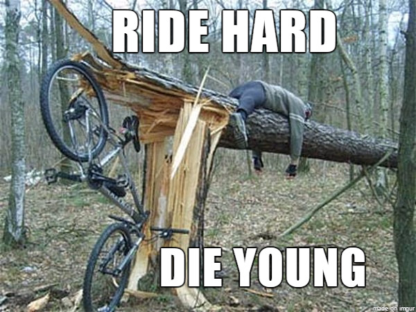 MTB Meme ride hard die young