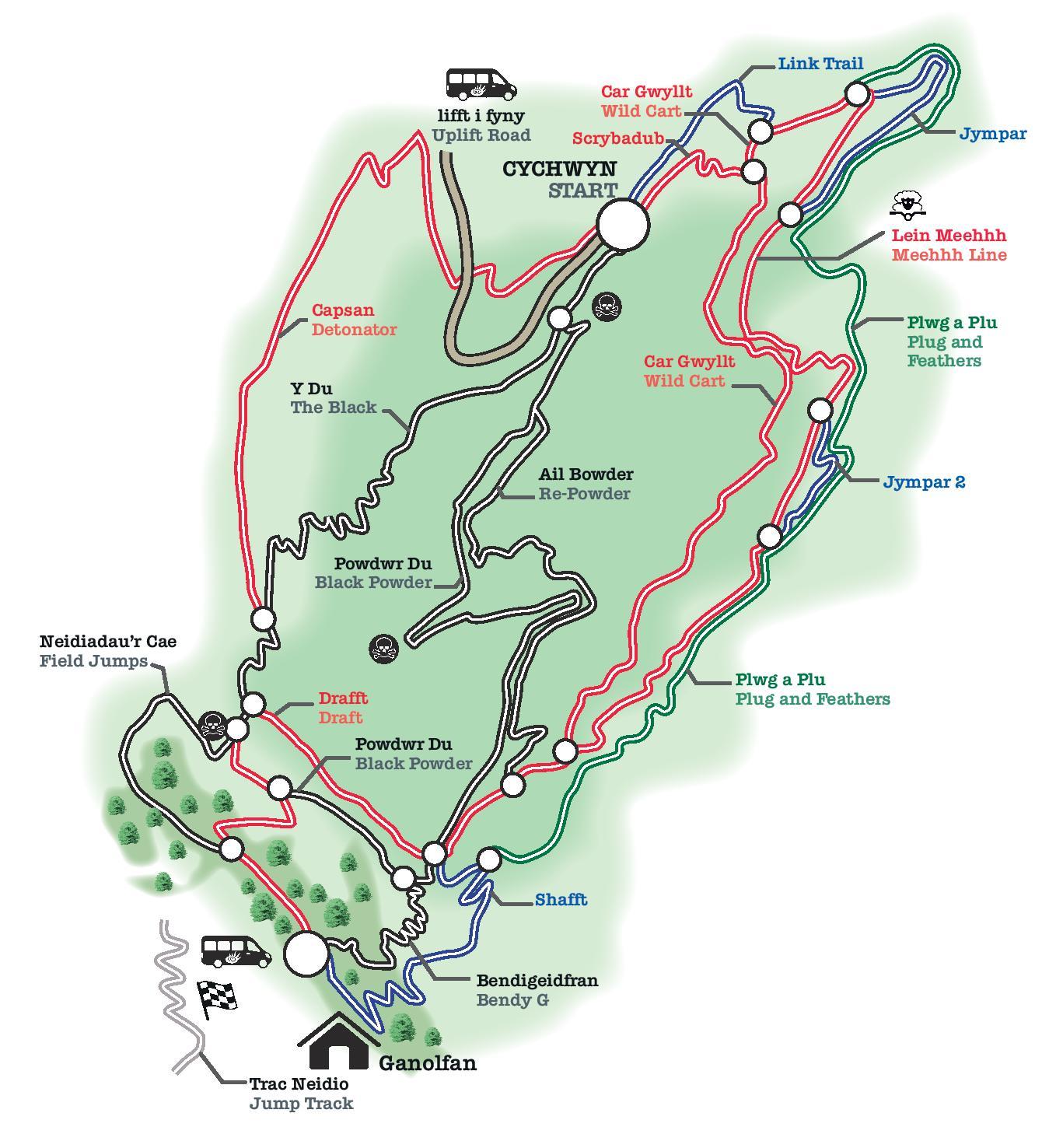 Antur Stiniog Trail Map